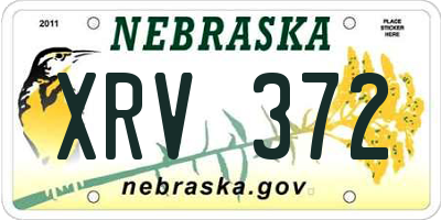 NE license plate XRV372