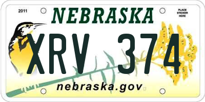NE license plate XRV374