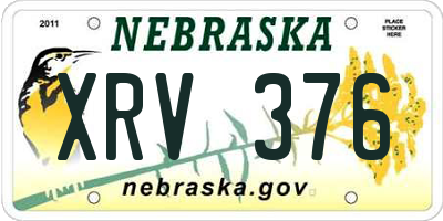 NE license plate XRV376