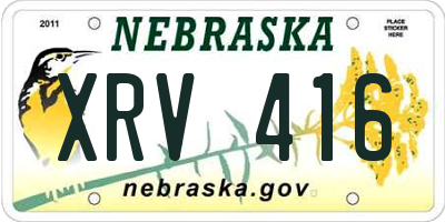 NE license plate XRV416