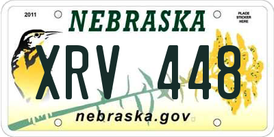 NE license plate XRV448