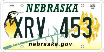 NE license plate XRV453