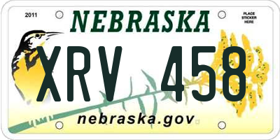 NE license plate XRV458