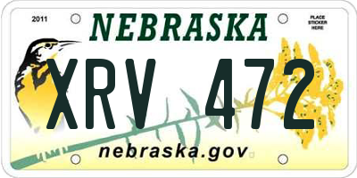 NE license plate XRV472