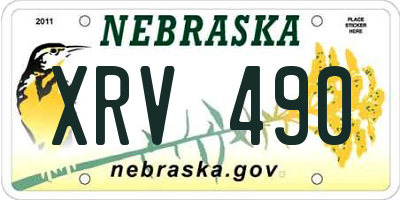 NE license plate XRV490