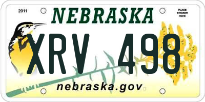 NE license plate XRV498