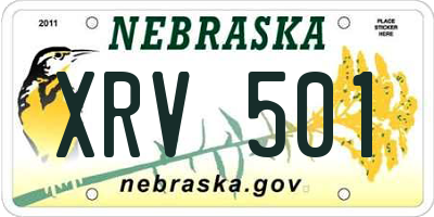 NE license plate XRV501