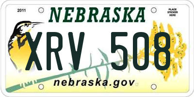 NE license plate XRV508