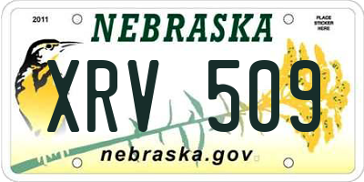 NE license plate XRV509