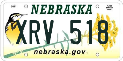NE license plate XRV518