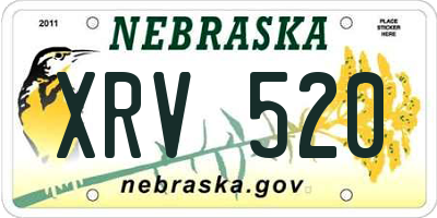 NE license plate XRV520