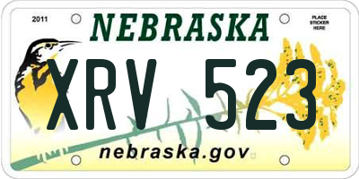 NE license plate XRV523