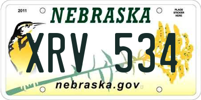 NE license plate XRV534