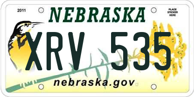 NE license plate XRV535