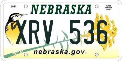 NE license plate XRV536
