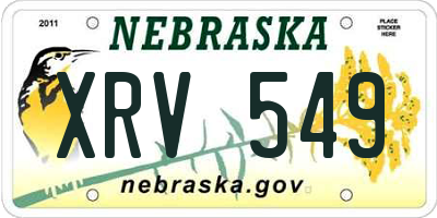 NE license plate XRV549