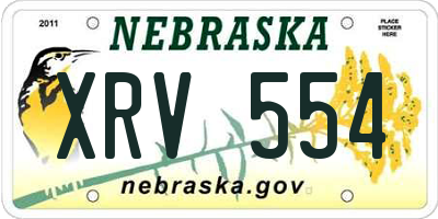 NE license plate XRV554