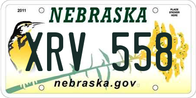 NE license plate XRV558