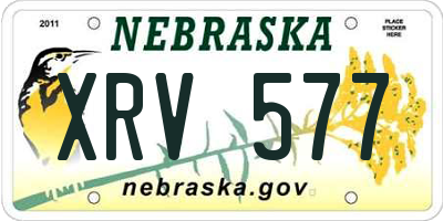 NE license plate XRV577
