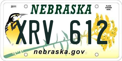 NE license plate XRV612