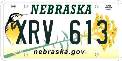 NE license plate XRV613