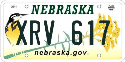NE license plate XRV617