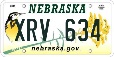 NE license plate XRV634