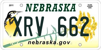 NE license plate XRV662