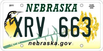 NE license plate XRV663
