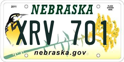 NE license plate XRV701