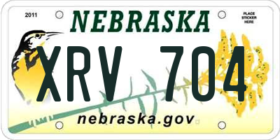 NE license plate XRV704