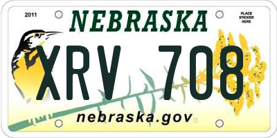 NE license plate XRV708