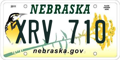 NE license plate XRV710