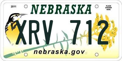 NE license plate XRV712