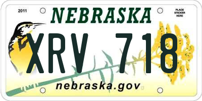 NE license plate XRV718