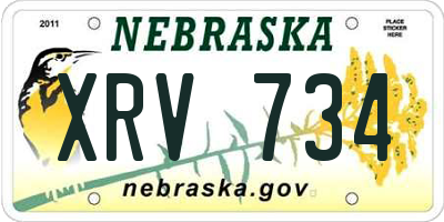 NE license plate XRV734