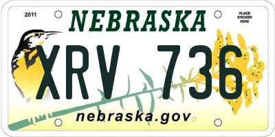 NE license plate XRV736