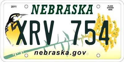 NE license plate XRV754