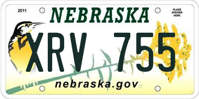 NE license plate XRV755