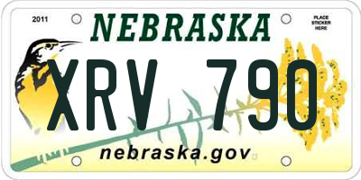 NE license plate XRV790