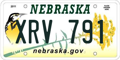 NE license plate XRV791