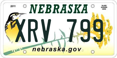 NE license plate XRV799
