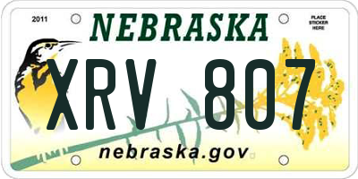 NE license plate XRV807