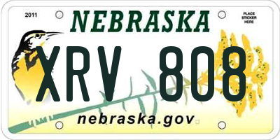 NE license plate XRV808