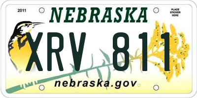 NE license plate XRV811