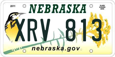 NE license plate XRV813
