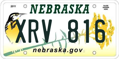 NE license plate XRV816