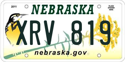 NE license plate XRV819