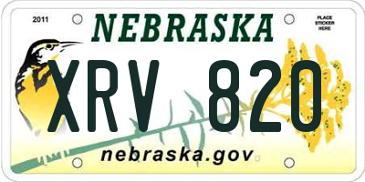 NE license plate XRV820