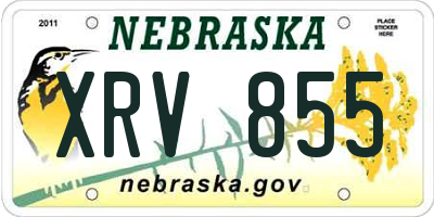 NE license plate XRV855